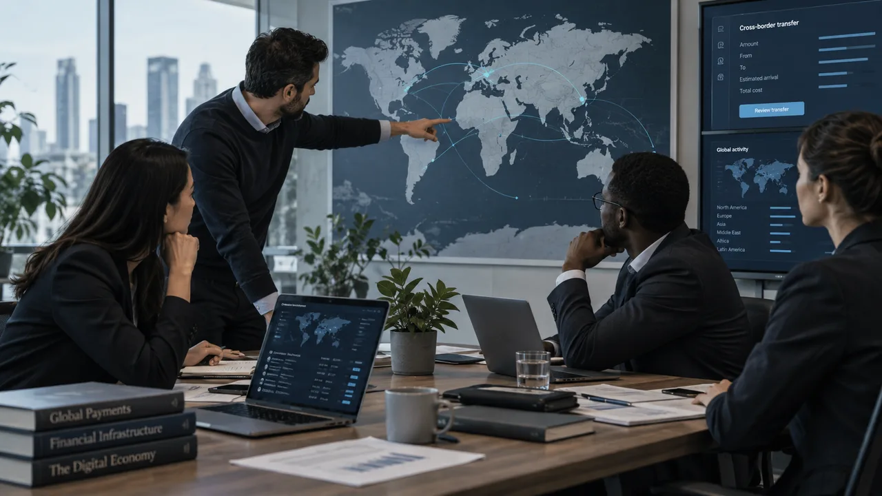 Payments operations team reviewing international transfers, representing Ripple partnerships.