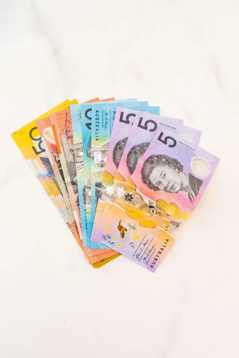 Assorted Australian dollar banknotes; illustrative of physical cash, not a digital-dollar launch.
